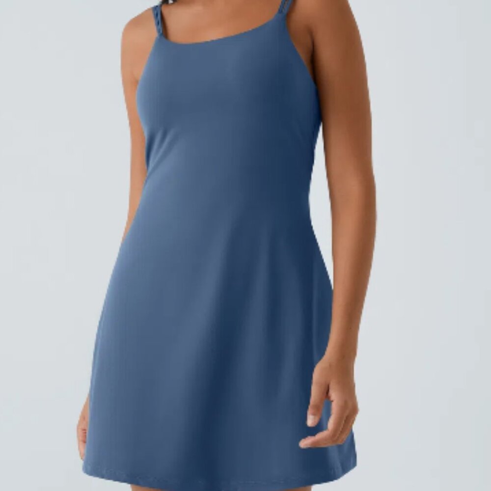 Everyday Cloudful™ Double Straps Backless Twisted 2-Piece Exercise Dress-Flipped